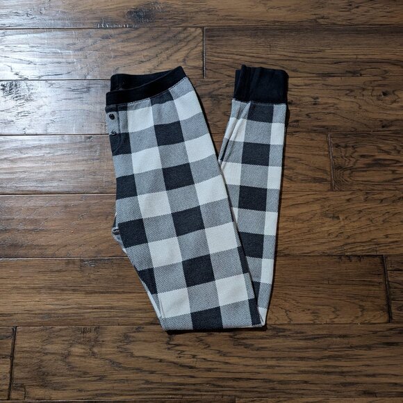 Old Navy waffle pajama PJ leggings buffalo plaid size small tall - Picture 2 of 11